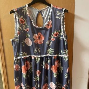 Floral peplum tank top